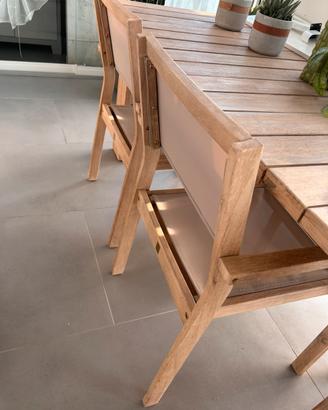 Sedie da giardino con braccioli Woodbury in legno