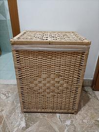 Cesta in vimini portabiancheria anke porta oggetti