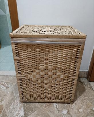 Cesta in vimini portabiancheria anke porta oggetti
