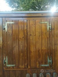 Coppia scuri/antoni legno rustici + ferramenta