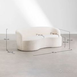 Divano di design 3 posti in tessuto sherpa