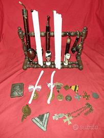Set pipe, distintivi ww1,ww2 , varie antichità 