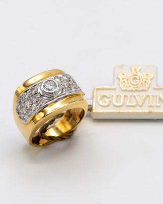 ANELLO G U L V I N IN ORO 18 KT DIAMANTI A.11