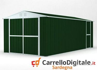 Box garage auto in Acciaio 327x611 verde scuro