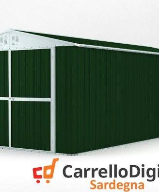 Box garage auto in Acciaio 327x611 verde scuro