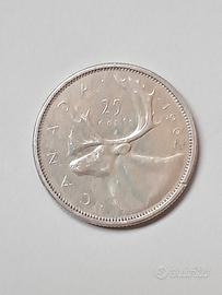 25 cents 1962 canada argento