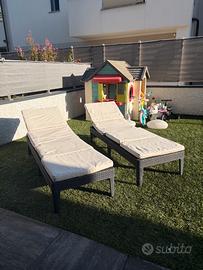 Lettino Sdraio rattan