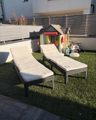 Lettino Sdraio rattan