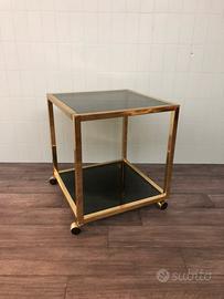 Carrello anni 70 vintage in metallo e vetro