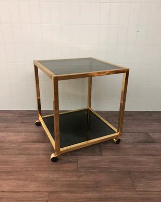 Carrello anni 70 vintage in metallo e vetro