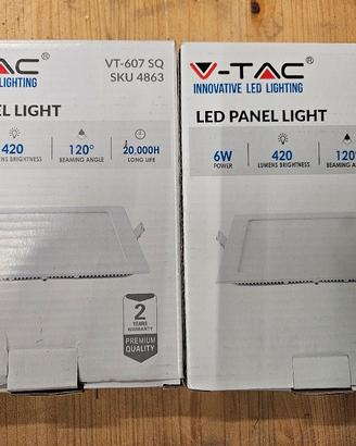 N°2 Pannelli da incasso  Quadrato 6w 3000k led