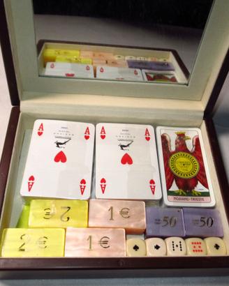 Portagioie Scatola Argento Fiches Madreperla Poker