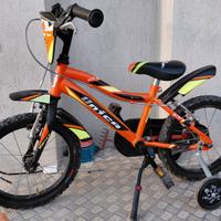 Bici 14" Unica Vortex con rotelle e cavalletto