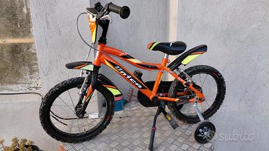 Bici 14" Unica Vortex con rotelle e cavalletto