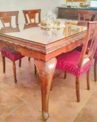 pregiato antico tavolo in legno massello 