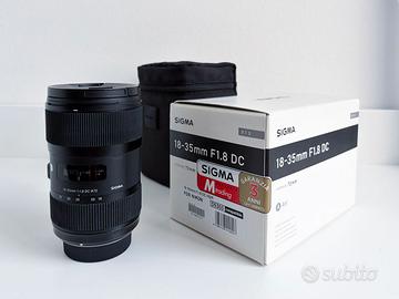 Sigma 18-35mm F1.8 DC HSM Art Nikon F + Scatola