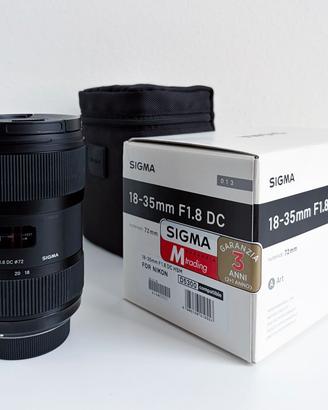 Sigma 18-35mm F1.8 DC HSM Art Nikon F + Scatola