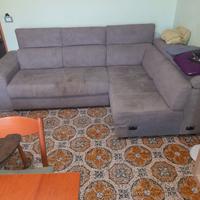 divano alcantara gigio con penisola