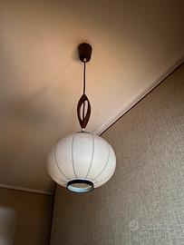 Lampade design anji 60 a sospensione vetro e legno