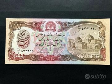 Banconota Afghanistan 1000 Afghani 1991 FDS