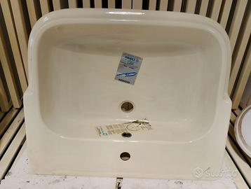 Cidneo,lavabo semincasso colori champagne/bianco