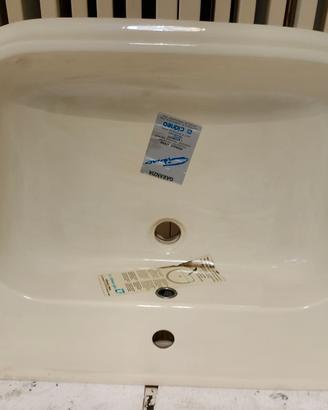 Cidneo,lavabo semincasso colori champagne/bianco