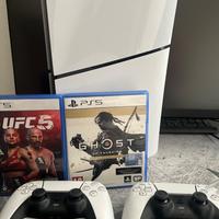PS5 1TBDisco con 2 Controller + 2 Giochi + Monitor