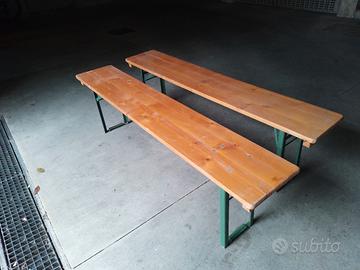 panche da giardino in legno gambe piegh