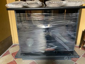 Mobile porta TV in legno con ante in vetro