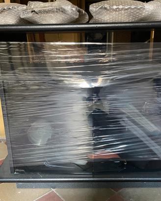Mobile porta TV in legno con ante in vetro