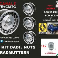 Cerchi ALPINE 13 pollici R4 R5 R6 r7 renault +dadi