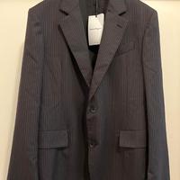 Ferragamo Giacca gessata fresco lana uomo nuova