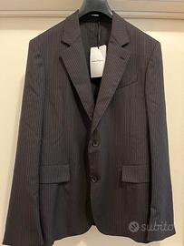 Ferragamo Giacca gessata fresco lana uomo nuova