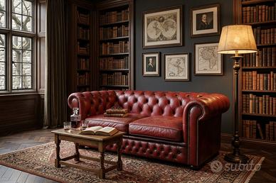 DIVANO CHESTERFIELD CLASSIC CLUB DUE POSTI PELLE