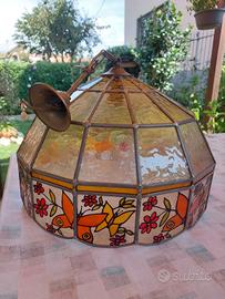 lampadario Carceller in vetro e piombo