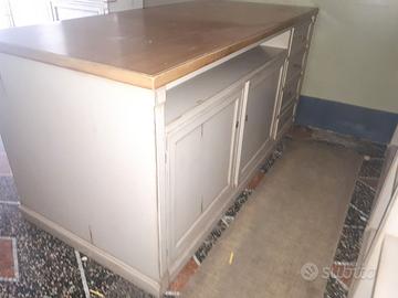 Bancone Negozio Legno Laccato Decapato