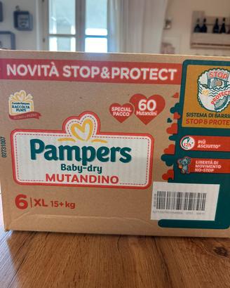 60 Pannolini mutandino Pampers baby-dry tg. 6