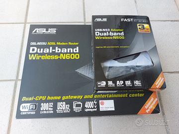 modem router Asus wireless N600  + adattatore