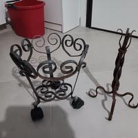 portavaso e candeliere in ferro 