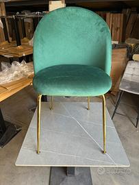 Sedia in Velluto di Lusso Nuova - Design Moderno