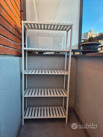 Scaffale in bambù 5 ripiani regolabili bianco