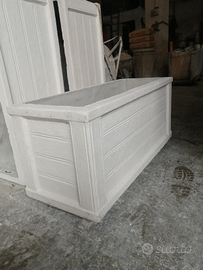 Fioriera vaso in cemento finto legno