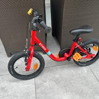 BTWIN Bici bambino 2 in 1 rossa 14 pollici