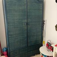 Armadio rattan legno Massello