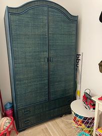 Armadio rattan legno Massello