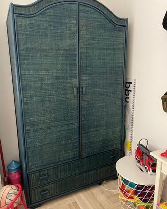 Armadio rattan legno Massello
