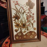 quadro artigianale con fiori secchi unico