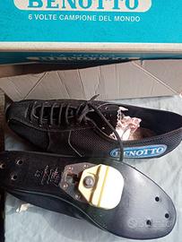 Scarpe da ciclismo Vintage Benotto vero cuoio - 42