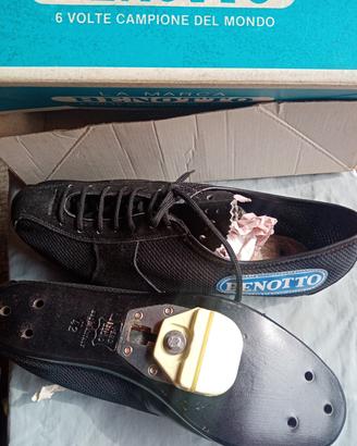 Scarpe da ciclismo Vintage Benotto vero cuoio - 42