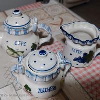 set caffè zucchero latte